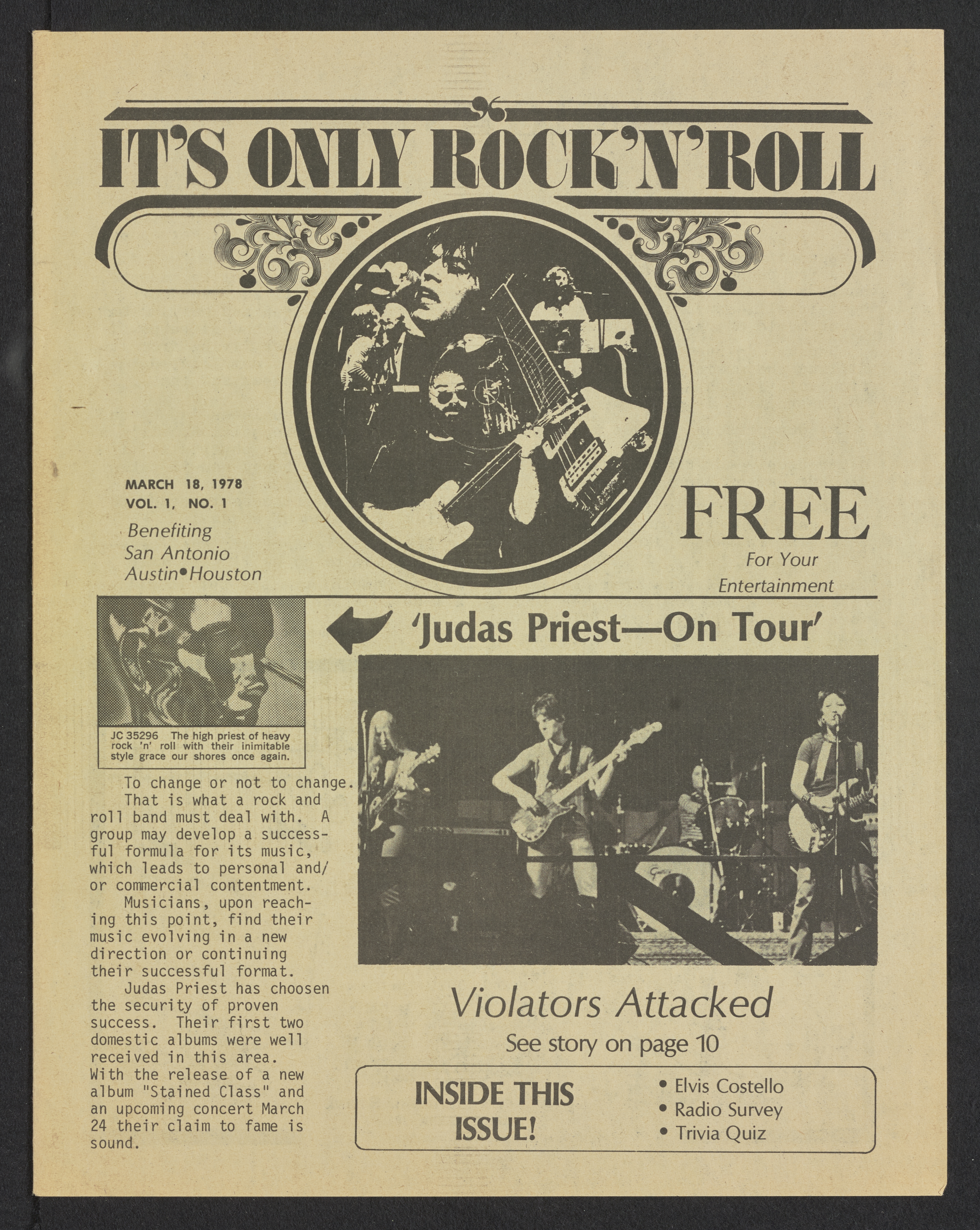 Cover of music magazine, It's Only Rock 'N' Roll